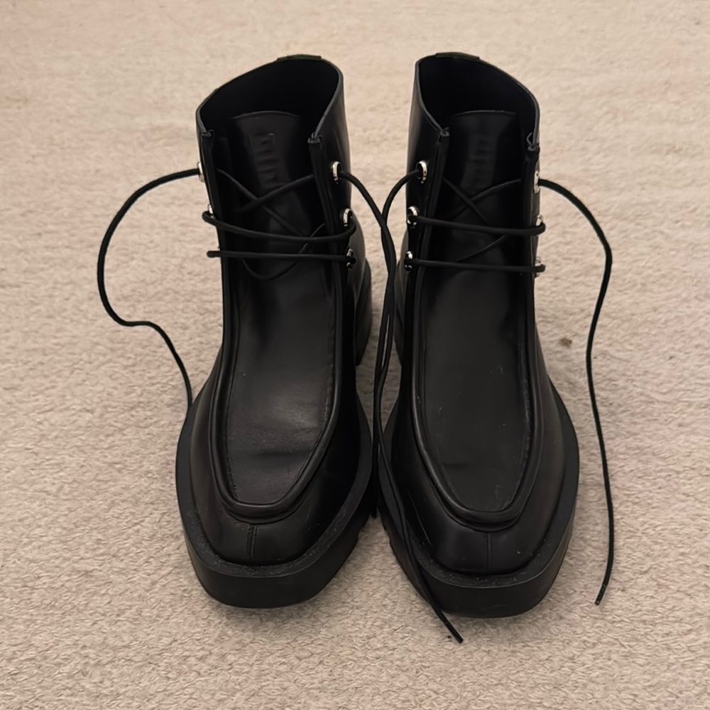 Givenchy Black Lace Up Boots with Chunky Sole